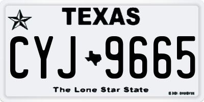 TX license plate CYJ9665