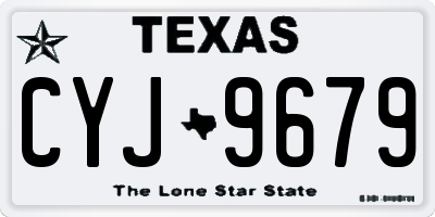 TX license plate CYJ9679