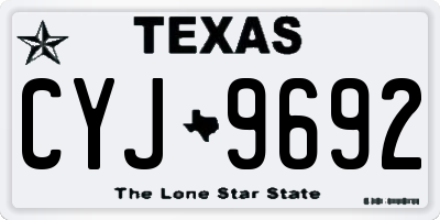 TX license plate CYJ9692