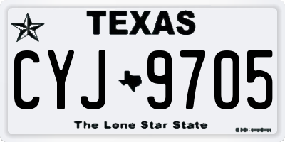 TX license plate CYJ9705