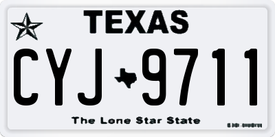 TX license plate CYJ9711