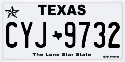 TX license plate CYJ9732