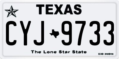 TX license plate CYJ9733