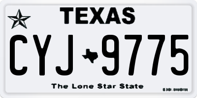TX license plate CYJ9775
