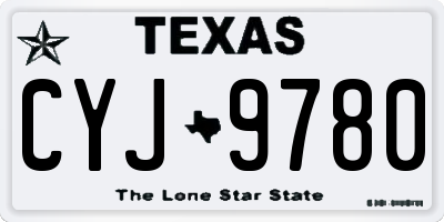TX license plate CYJ9780