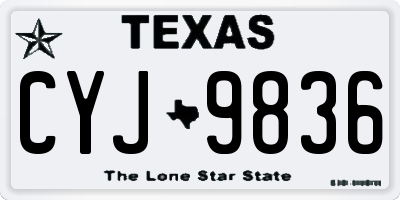TX license plate CYJ9836