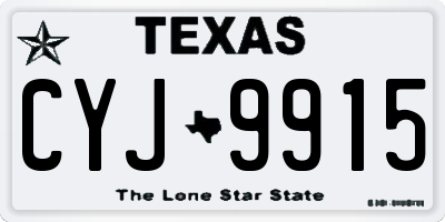 TX license plate CYJ9915
