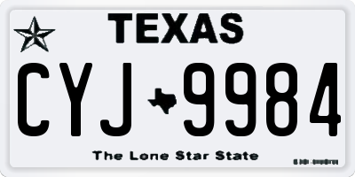 TX license plate CYJ9984