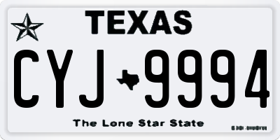 TX license plate CYJ9994