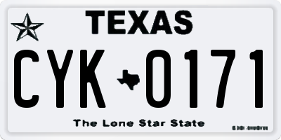 TX license plate CYK0171