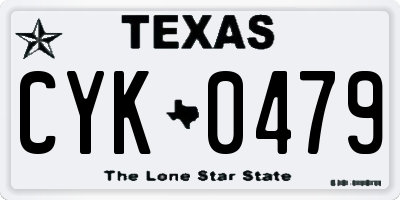 TX license plate CYK0479