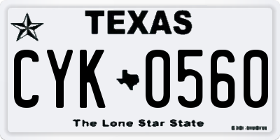 TX license plate CYK0560