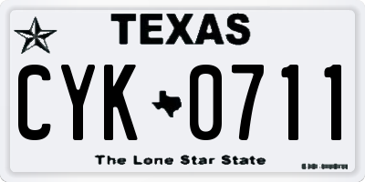 TX license plate CYK0711