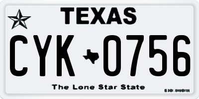 TX license plate CYK0756