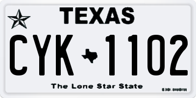 TX license plate CYK1102