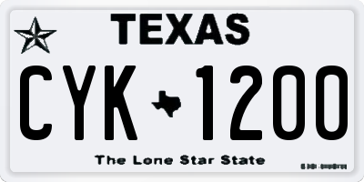 TX license plate CYK1200