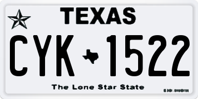 TX license plate CYK1522