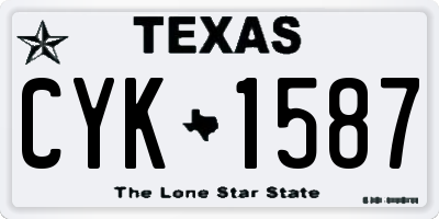 TX license plate CYK1587