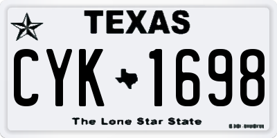 TX license plate CYK1698