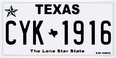 TX license plate CYK1916
