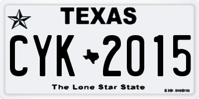 TX license plate CYK2015
