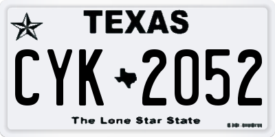 TX license plate CYK2052