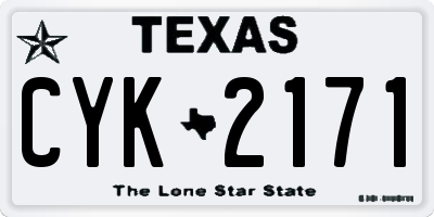 TX license plate CYK2171