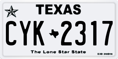 TX license plate CYK2317