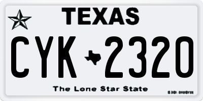 TX license plate CYK2320
