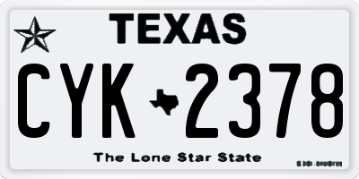TX license plate CYK2378