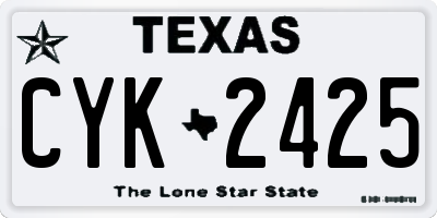 TX license plate CYK2425