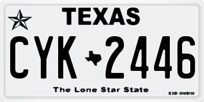 TX license plate CYK2446