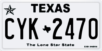 TX license plate CYK2470