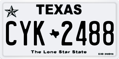 TX license plate CYK2488