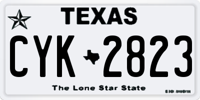 TX license plate CYK2823