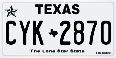 TX license plate CYK2870