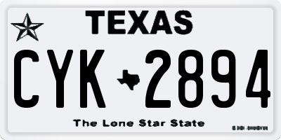 TX license plate CYK2894