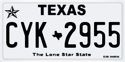 TX license plate CYK2955
