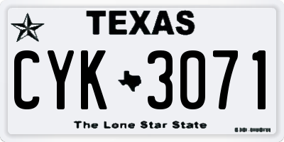 TX license plate CYK3071