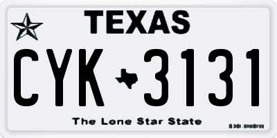 TX license plate CYK3131