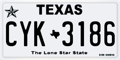 TX license plate CYK3186