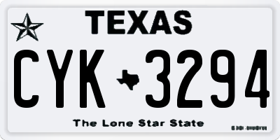 TX license plate CYK3294