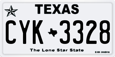 TX license plate CYK3328