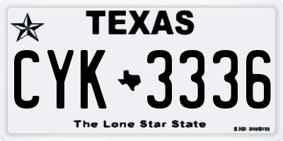 TX license plate CYK3336