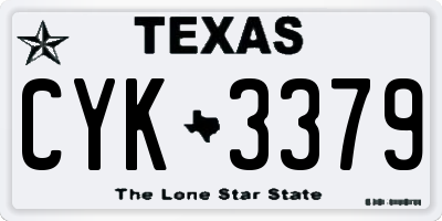 TX license plate CYK3379
