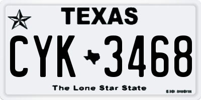 TX license plate CYK3468