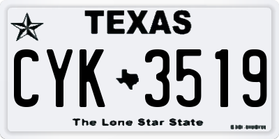 TX license plate CYK3519