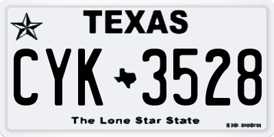 TX license plate CYK3528
