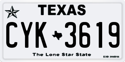 TX license plate CYK3619