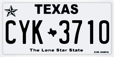 TX license plate CYK3710